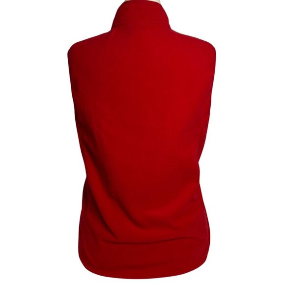 Lands' End Woman Size L Zip-Front Fleece Vest Long Red - Picture 2 of 10